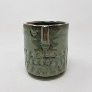 Vintage Japanese Style Handmade Mug Tea Cup Planter Stoneware Pottery